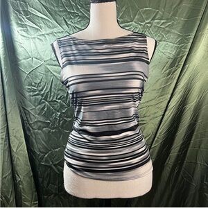 San Joy Monochrome Striped Blouse